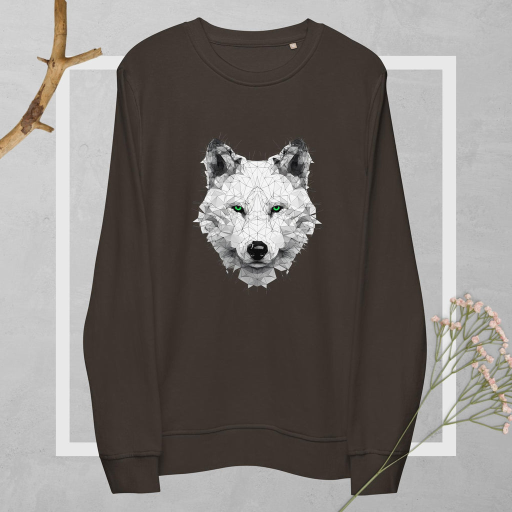 Sustainable Geometric Wolf Face Sweatshirt