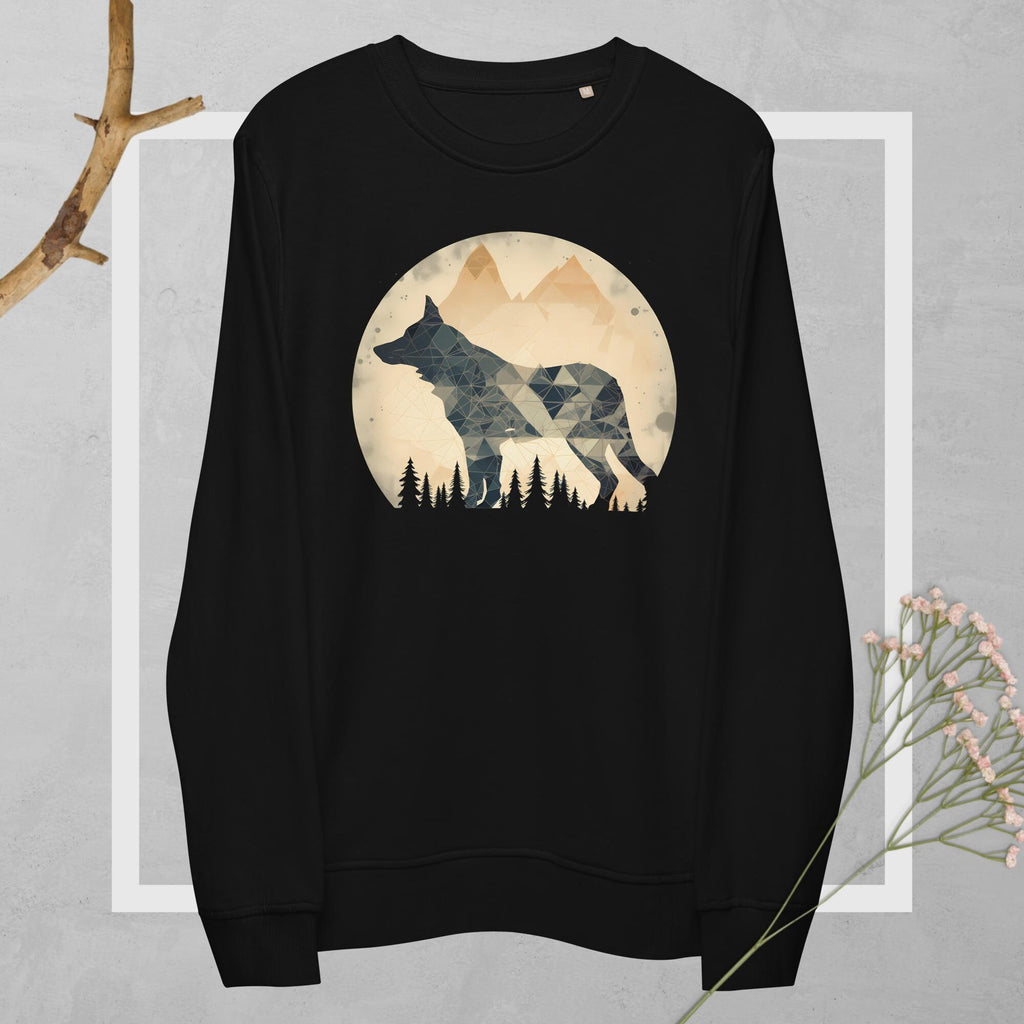 Sustainable Geometric Wolf Moon Sweatshirt