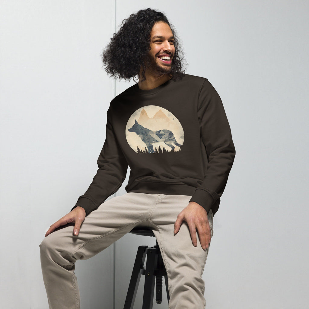 Sustainable Geometric Wolf Moon Sweatshirt