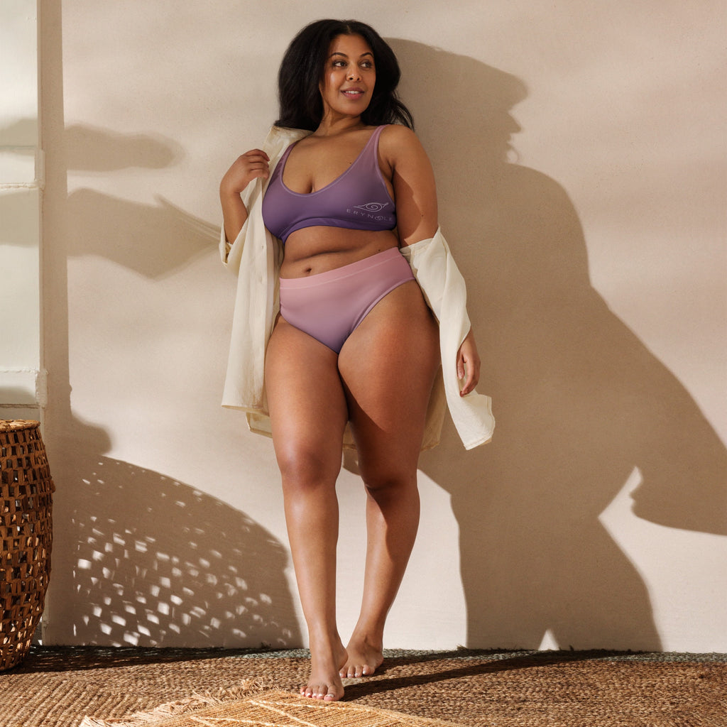 Recycled High-Waisted Bikini - Sport Bikini – Purple Shade