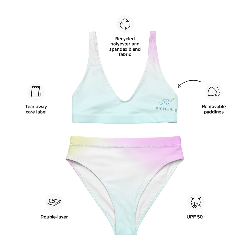 Recycled High-Waisted Bikini - Sport Bikini – Light Shade